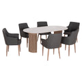 ΣΕΤ ΤΡΑΠΕΖΑΡΙΑΣ 7ΤΜΧ MELLOW HM21360 ΚΕΡΑΜΙΚΟ TOP/MDF ΠΟΔΙΑ--PU ΓΚΡΙ/ΜΕΤΑΛ.ΠΟΔΙΑ