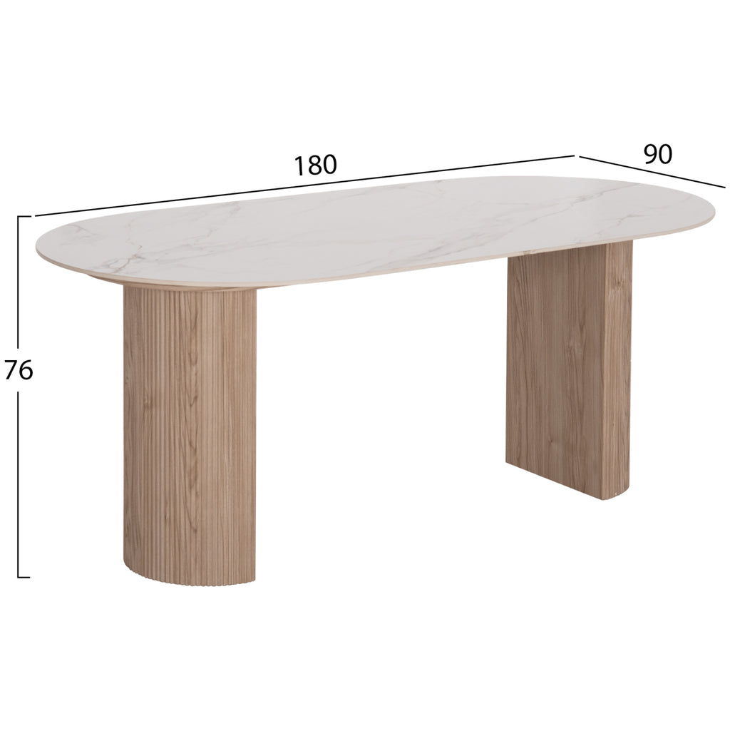 ΣΕΤ ΤΡΑΠΕΖΑΡΙΑΣ 7ΤΜΧ MELLOW HM21361 ΚΕΡΑΜΙΚΟ TOP/MDF ΠΟΔΙΑ--PU ΚΑΦΕ/ΜΕΤΑΛ.ΠΟΔΙΑ