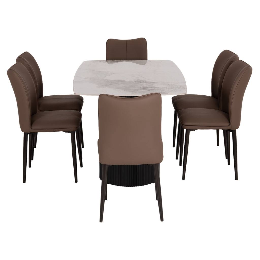 ΣΕΤ ΤΡΑΠΕΖΑΡΙΑΣ 7ΤΜΧ MINAO HM21362 ΚΕΡΑΜΙΚΟ TOP/MDF ΠΟΔΙΑ--PU ΚΑΦΕ/ΜΕΤΑΛ.ΠΟΔΙΑ