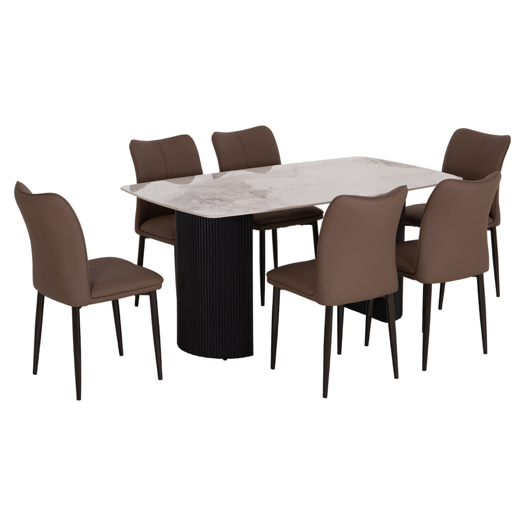 ΣΕΤ ΤΡΑΠΕΖΑΡΙΑΣ 7ΤΜΧ MINAO HM21362 ΚΕΡΑΜΙΚΟ TOP/MDF ΠΟΔΙΑ--PU ΚΑΦΕ/ΜΕΤΑΛ.ΠΟΔΙΑ