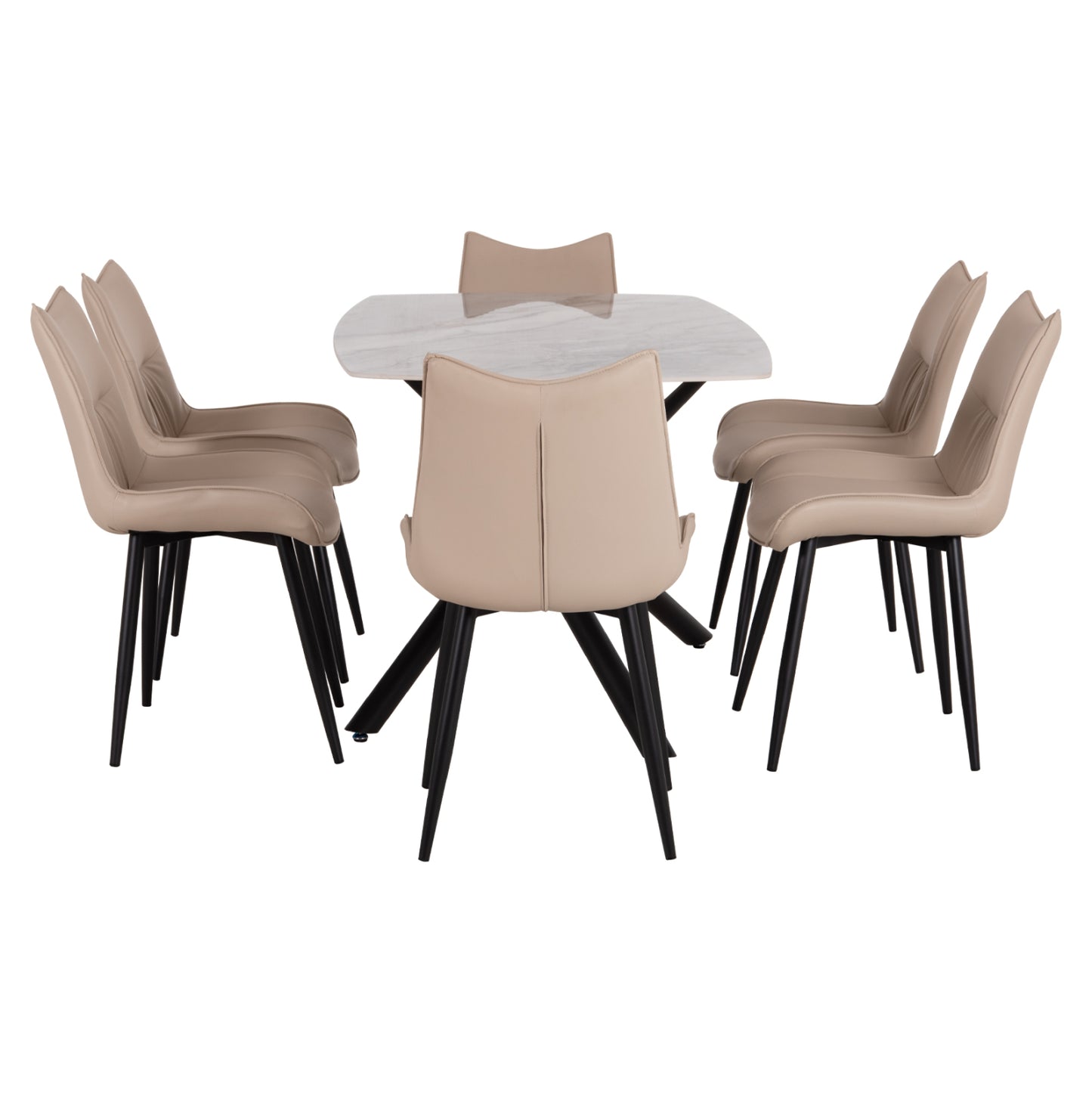 ΣΕΤ ΤΡΑΠΕΖΑΡΙΑΣ 7ΤΜΧ ISKA HM21363 ΚΕΡΑΜΙΚΟ TOP/ΜΕΤΑΛ. ΠΟΔΙΑ--PU ΜΠΕΖ/ΜΕΤΑΛ.ΠΟΔΙΑ
