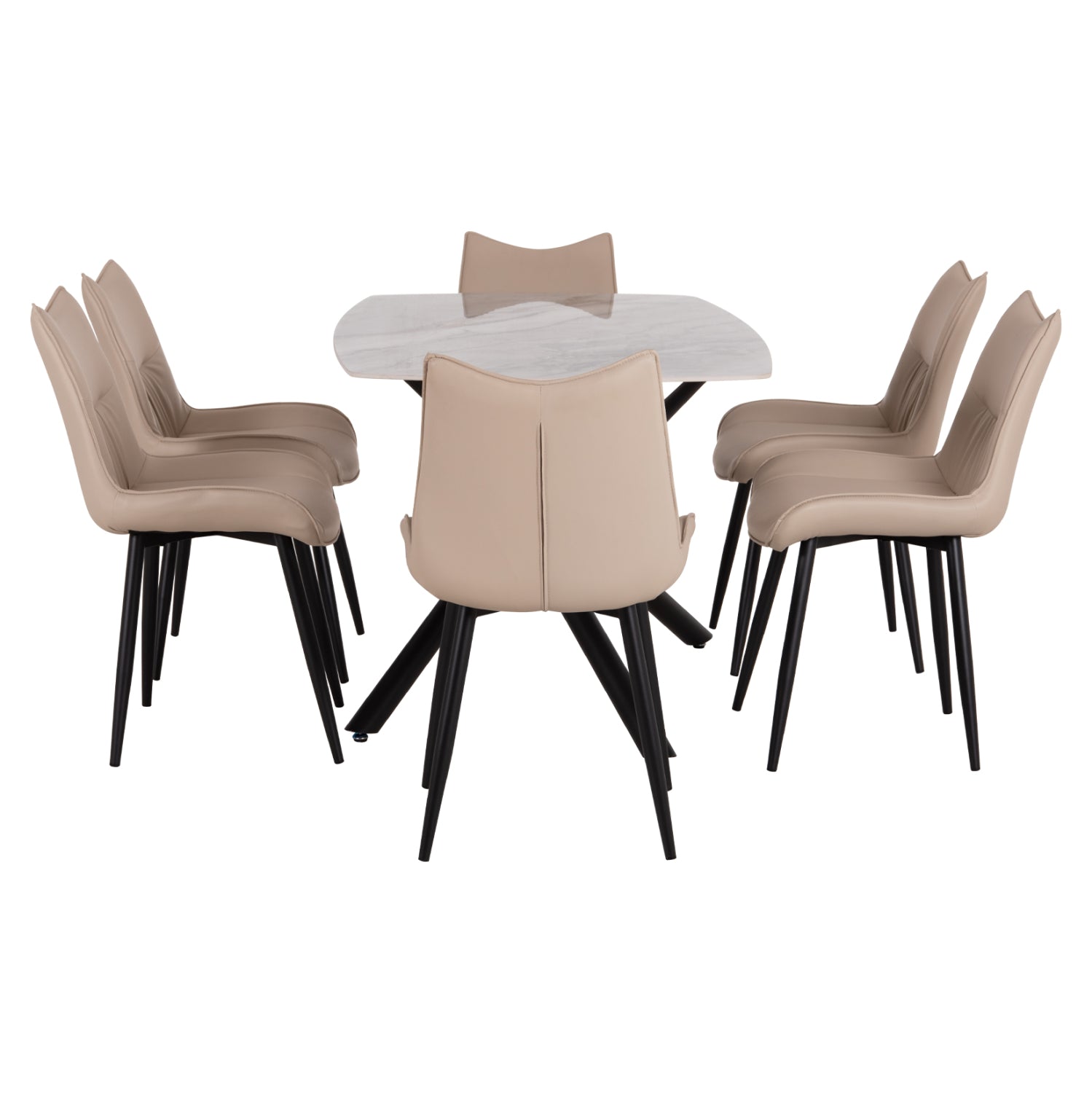 ΣΕΤ ΤΡΑΠΕΖΑΡΙΑΣ 7ΤΜΧ ISKA HM21363 ΚΕΡΑΜΙΚΟ TOP/ΜΕΤΑΛ. ΠΟΔΙΑ--PU ΜΠΕΖ/ΜΕΤΑΛ.ΠΟΔΙΑ