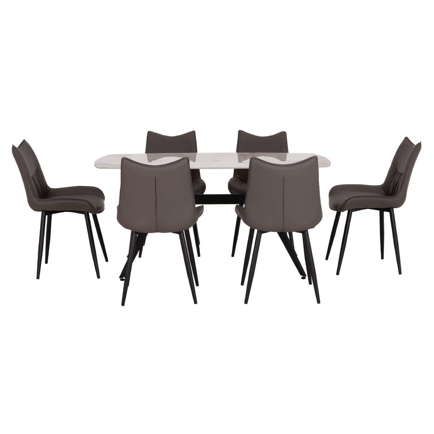 ΣΕΤ ΤΡΑΠΕΖΑΡΙΑΣ 7ΤΜΧ AIKA HM21364 ΚΕΡΑΜΙΚΟ TOP/ΜΕΤΑΛ. ΠΟΔΙΑ--PU ΓΚΡΙ/ΜΕΤΑΛ.ΠΟΔΙΑ