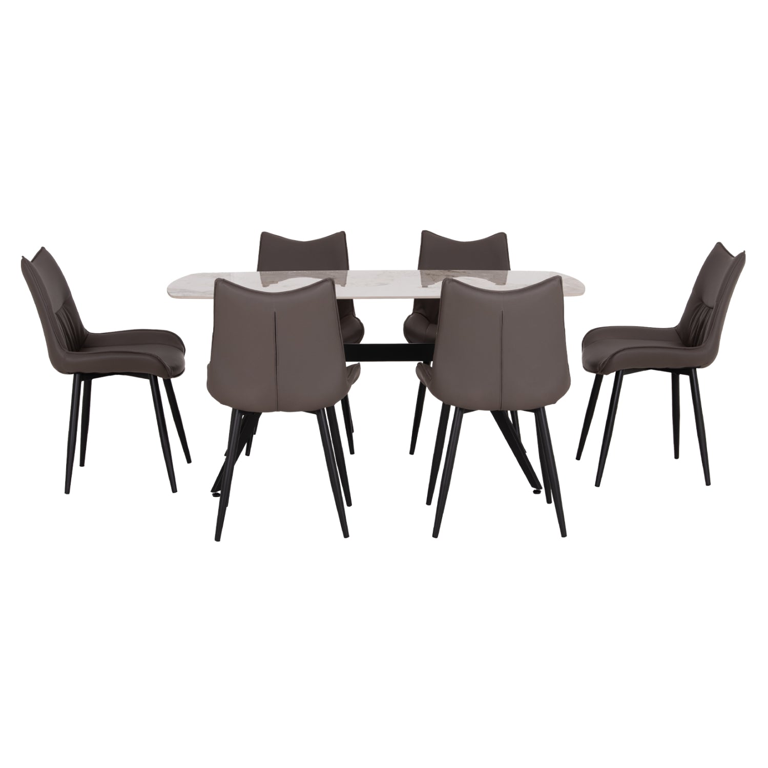 ΣΕΤ ΤΡΑΠΕΖΑΡΙΑΣ 7ΤΜΧ AIKA HM21364 ΚΕΡΑΜΙΚΟ TOP/ΜΕΤΑΛ. ΠΟΔΙΑ--PU ΓΚΡΙ/ΜΕΤΑΛ.ΠΟΔΙΑ