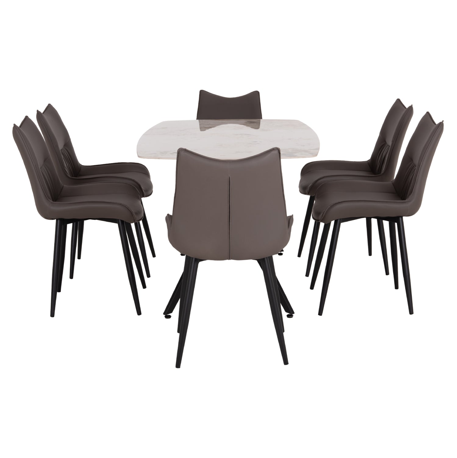 ΣΕΤ ΤΡΑΠΕΖΑΡΙΑΣ 7ΤΜΧ AIKA HM21364 ΚΕΡΑΜΙΚΟ TOP/ΜΕΤΑΛ. ΠΟΔΙΑ--PU ΓΚΡΙ/ΜΕΤΑΛ.ΠΟΔΙΑ