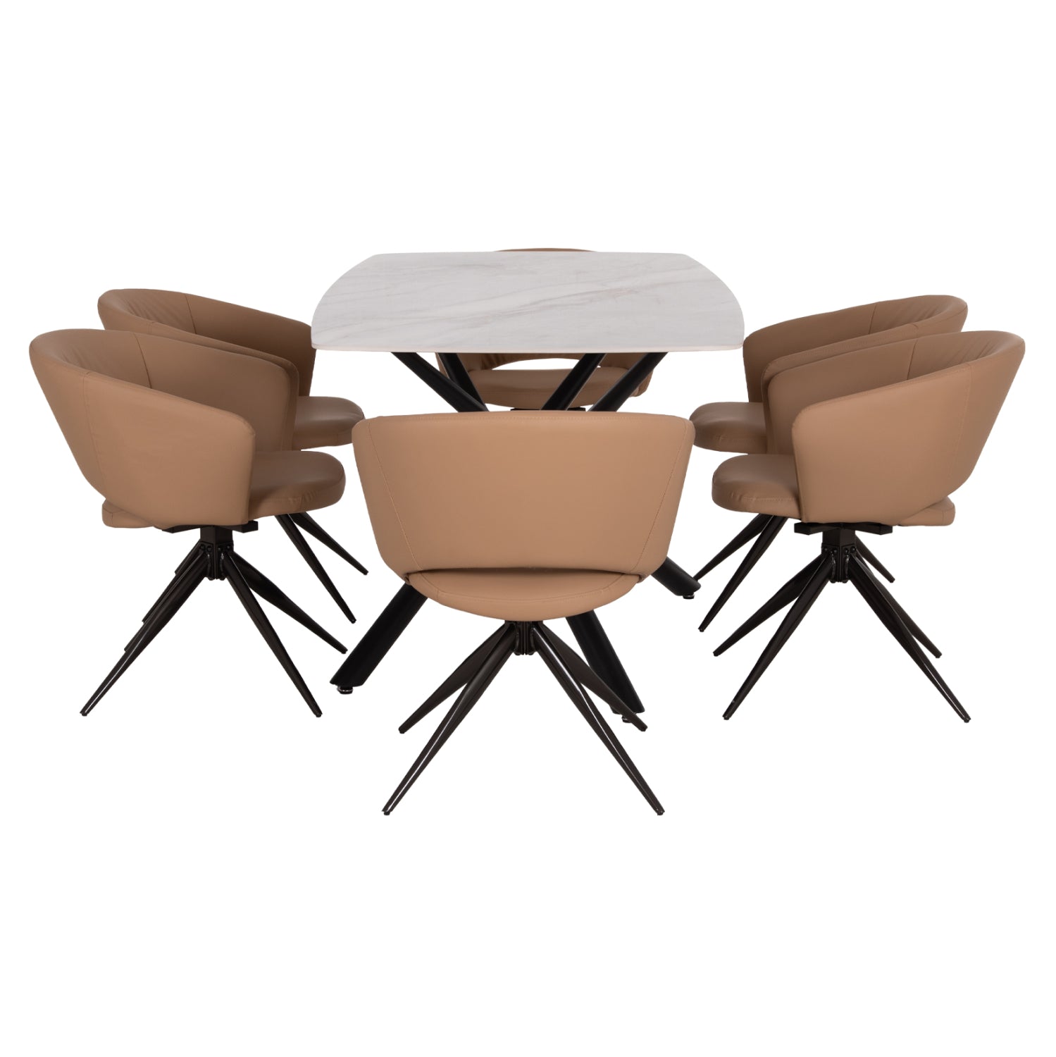ΣΕΤ ΤΡΑΠΕΖΑΡΙΑΣ 7ΤΜΧ HANAE HM21365 ΚΕΡΑΜΙΚΟ TOP/ΜΕΤΑΛ. ΠΟΔΙΑ--PU ΜΟΚΑ/ΜΕΤΑΛ.ΠΟΔΙΑ