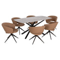 ΣΕΤ ΤΡΑΠΕΖΑΡΙΑΣ 7ΤΜΧ HANAE HM21365 ΚΕΡΑΜΙΚΟ TOP/ΜΕΤΑΛ. ΠΟΔΙΑ--PU ΜΟΚΑ/ΜΕΤΑΛ.ΠΟΔΙΑ