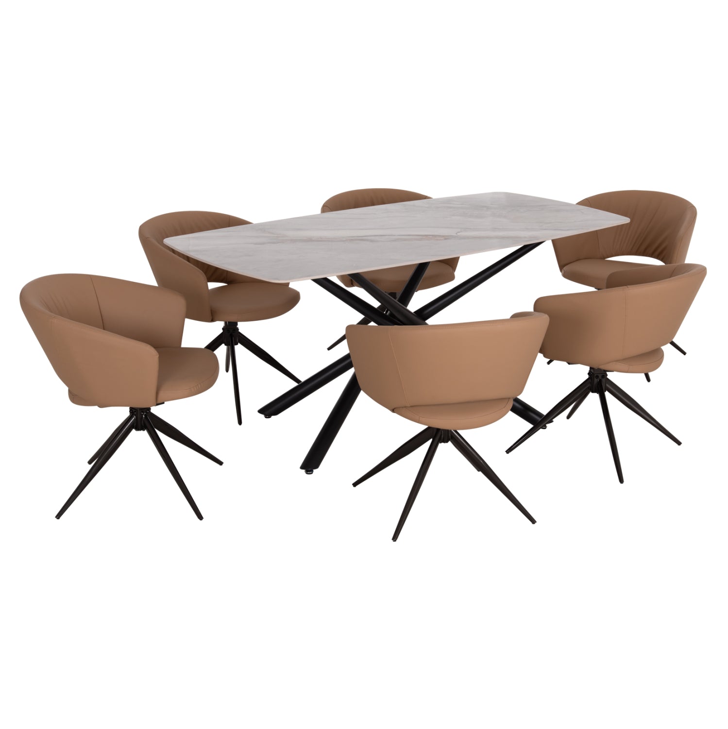 ΣΕΤ ΤΡΑΠΕΖΑΡΙΑΣ 7ΤΜΧ HANAE HM21365 ΚΕΡΑΜΙΚΟ TOP/ΜΕΤΑΛ. ΠΟΔΙΑ--PU ΜΟΚΑ/ΜΕΤΑΛ.ΠΟΔΙΑ