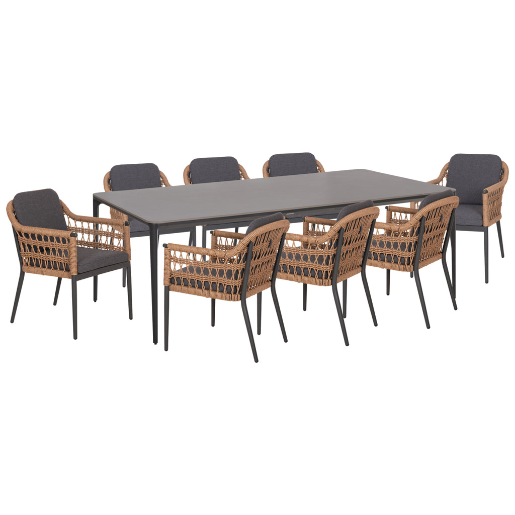 ΣΕΤ ΤΡΑΠΕΖΑΡΙΑΣ 9ΤΜΧ STAD HM10865.01 ΓΚΡΙ ΑΛΟΥΜΙΝΙΟ-SINTERED STONE TOP-OLEFIN