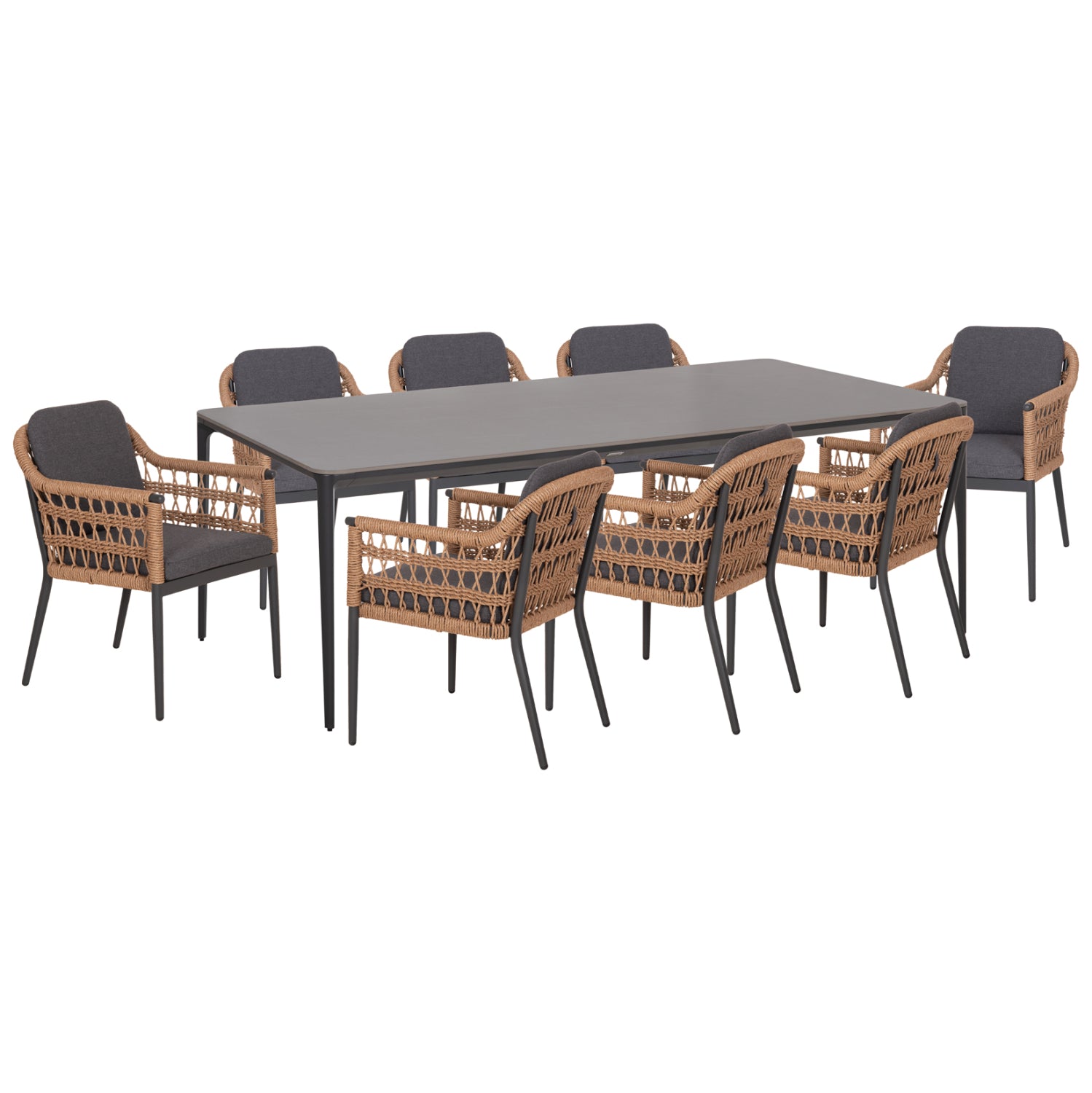 ΣΕΤ ΤΡΑΠΕΖΑΡΙΑΣ 9ΤΜΧ STAD HM10865.01 ΓΚΡΙ ΑΛΟΥΜΙΝΙΟ-SINTERED STONE TOP-OLEFIN