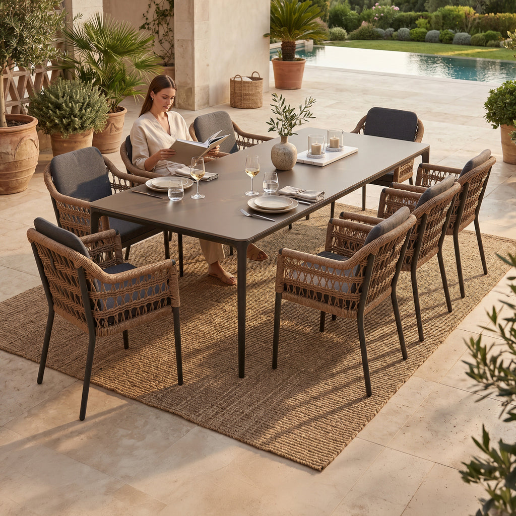 ΣΕΤ ΤΡΑΠΕΖΑΡΙΑΣ 9ΤΜΧ STAD HM10865.01 ΓΚΡΙ ΑΛΟΥΜΙΝΙΟ-SINTERED STONE TOP-OLEFIN