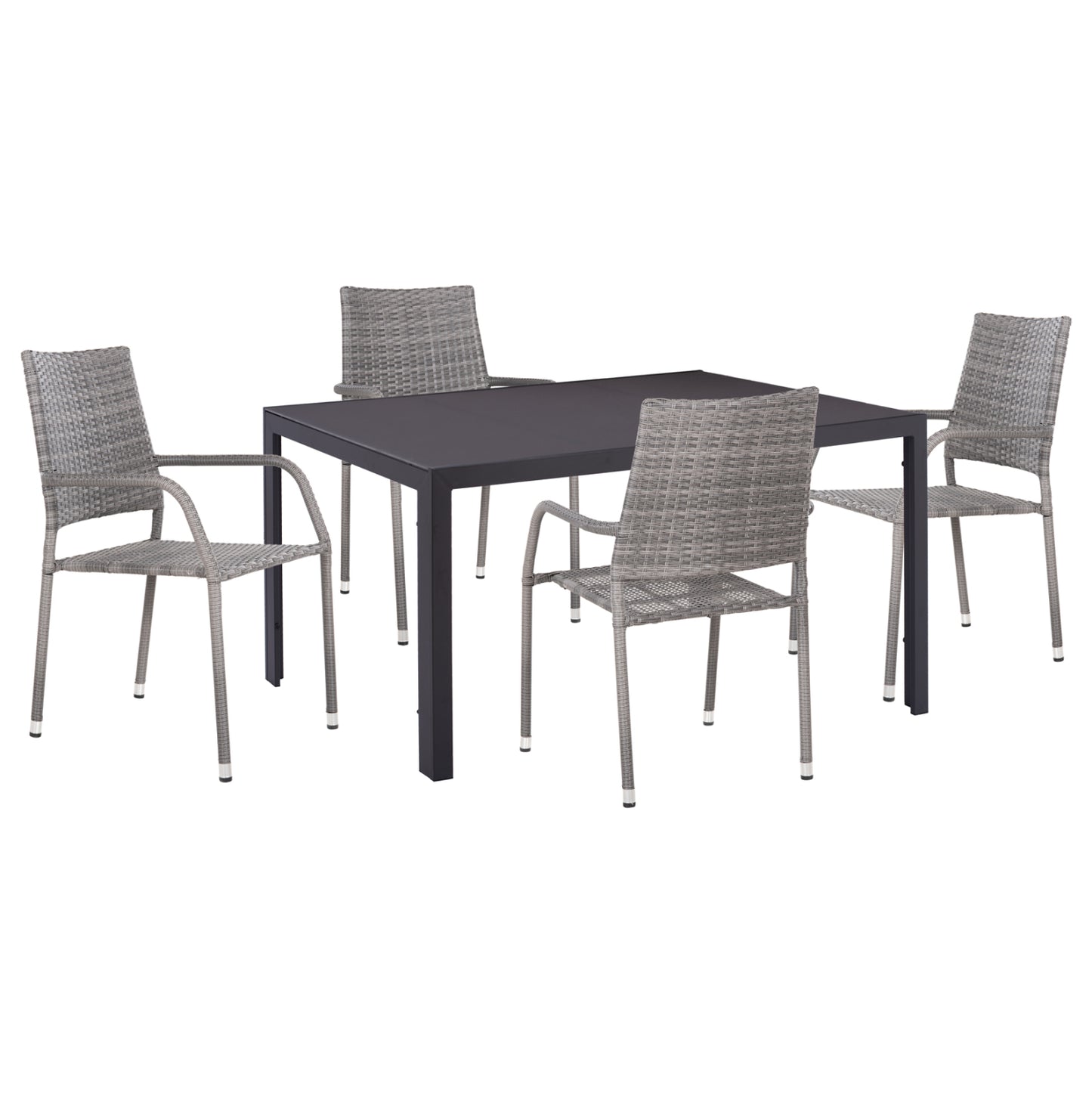 ΣΕΤ ΤΡΑΠΕΖΑΡΙΑΣ ΕΞ.ΧΩΡΟΥ 5ΤΜΧ MORNER HM21008 ΜΕΤΑΛΛΟ & WICKER ΣΕ ΓΚΡΙ