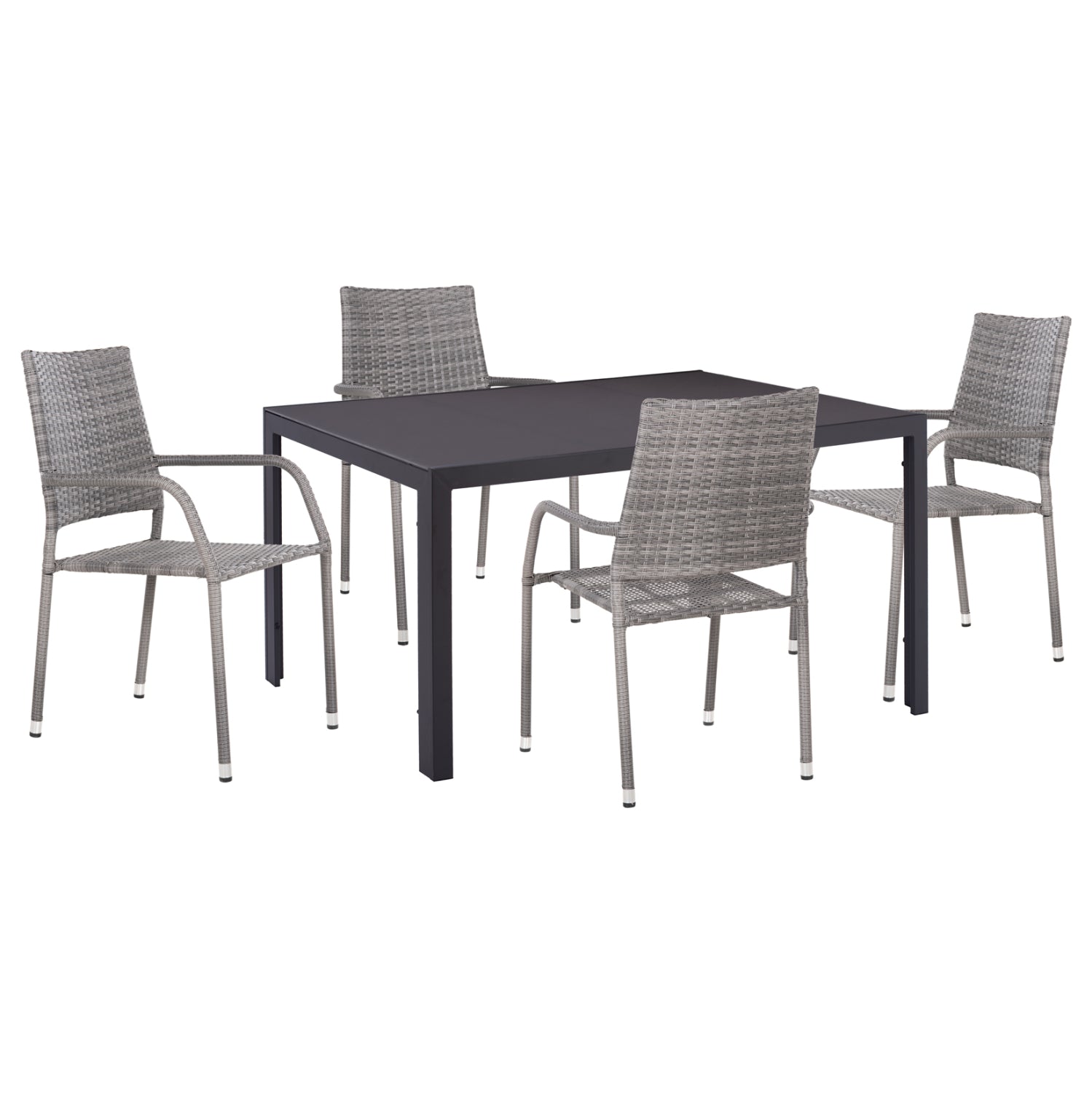 ΣΕΤ ΤΡΑΠΕΖΑΡΙΑΣ ΕΞ.ΧΩΡΟΥ 5ΤΜΧ MORNER HM21008 ΜΕΤΑΛΛΟ & WICKER ΣΕ ΓΚΡΙ