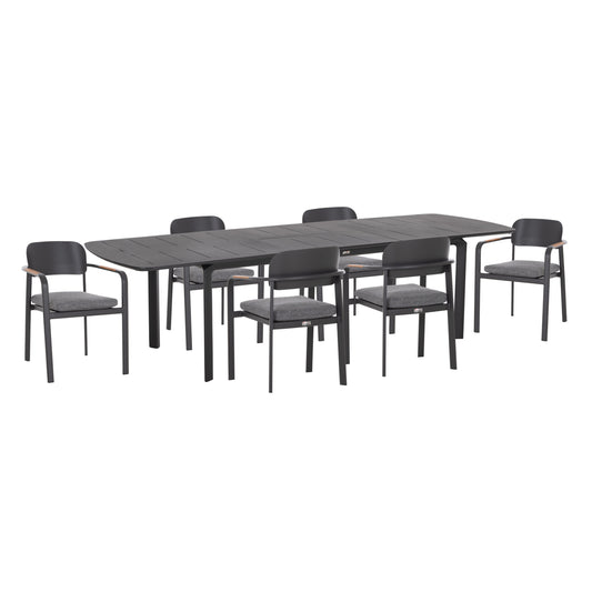 ΣΕΤ ΤΡΑΠΕΖΑΡΙΑΣ ΕΞ.ΧΩΡΟΥ 6 ΘΕΣΕΩΝ ELARA HM10726.01 ΓΚΡΙ ΑΛΟΥΜΙΝΙΟ-ΕΠΕΚΤΕΙΝΟΜΕΝΟ ΤΡΑΠΕΖΙ