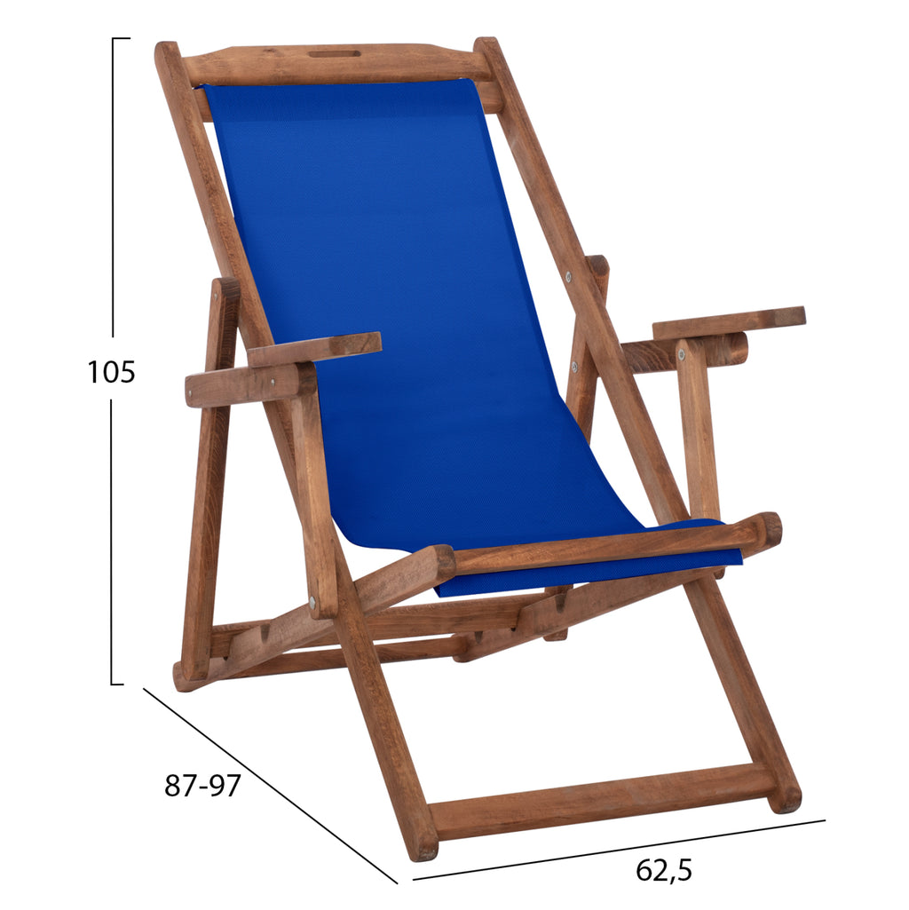 ΣΕΖΛΟΝΓΚ ΜΕ ΜΠΡΑΤΣΑ ΛΗΜΝΟΣ & PVC ΜΠΛΕ HM11708.01T ΞΥΛΟ ΟΞΙΑΣ ΚΑΡΥΔΙ 62.5x97x105Υεκ