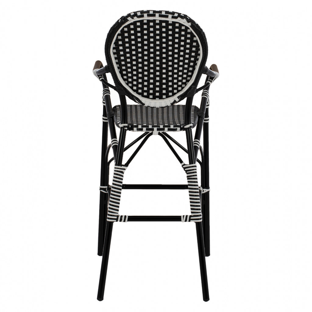 ΣΚΑΜΠΟ ΑΛΟΥΜΙΝΙΟΥ BAMBOO LOOK ΜΕ WICKER ΜΑΥΡΟ ΛΕΥΚΟ HM5794.02 56x60x126 εκ.