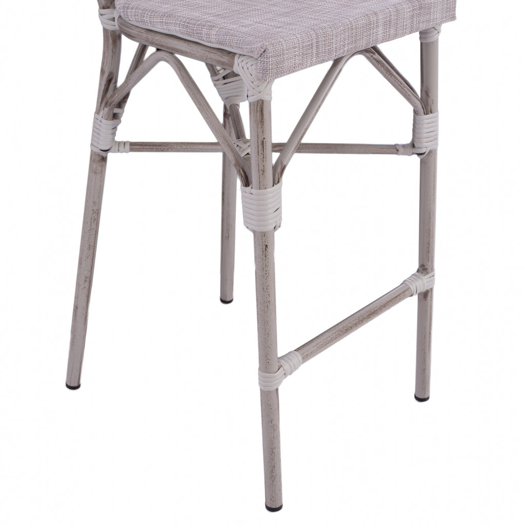 ΣΚΑΜΠΩ ΑΛΟΥΜΙΝΙΟΥ BAMBOO LOOK ΠΑΤΙΝΑ ΛΕΥΚΟ ΜΕ TEXTLINE HM5110 41x52x116 εκ.
