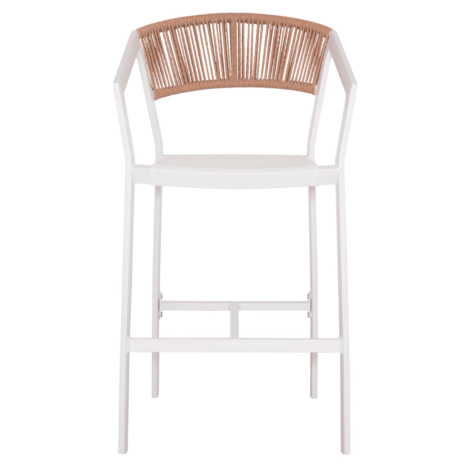 ΣΚΑΜΠΟ ΑΛΟΥΜΙΝΙΟΥ MIRI HM5892.12 ΜΕΣΑΙΟΥ ΥΨΟΥΣ RATTAN & TEXTLINE ΛΕΥΚΟ ΜΠΕΖ 55x56,5x99Y