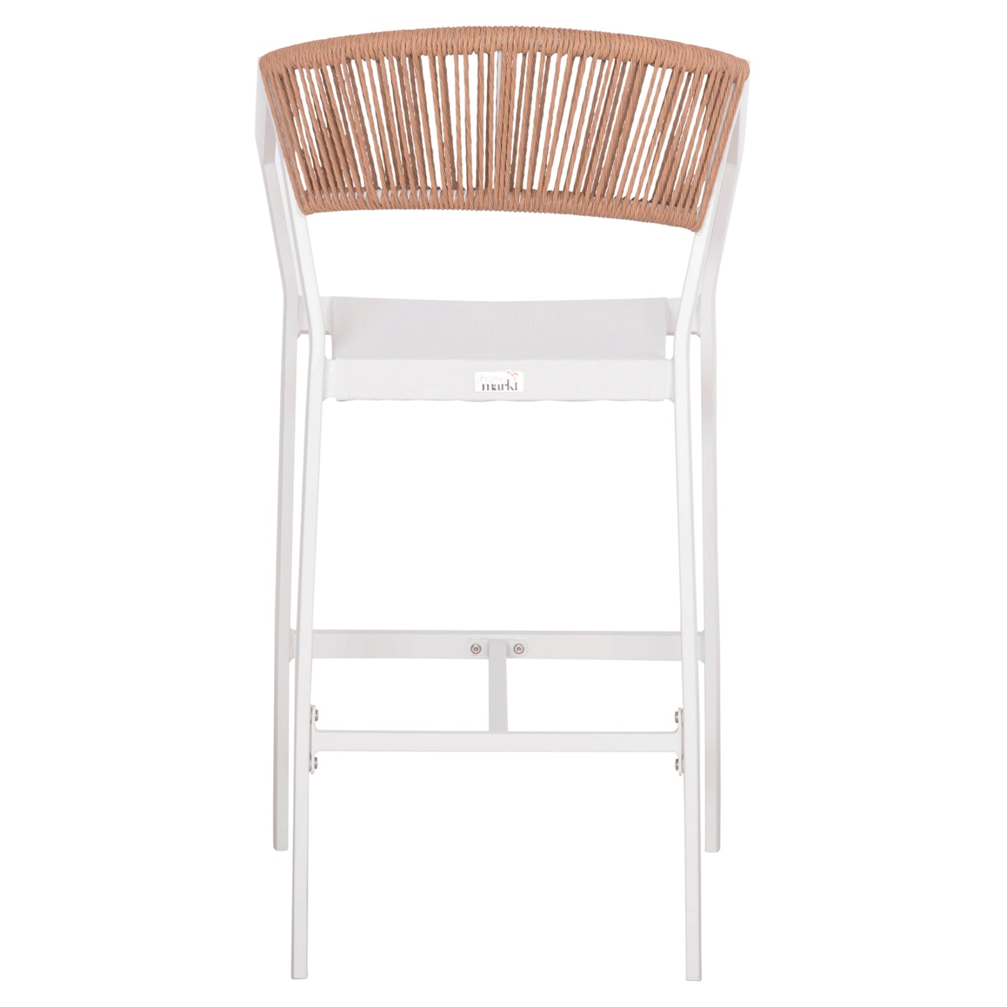 ΣΚΑΜΠΟ ΑΛΟΥΜΙΝΙΟΥ MIRI HM5892.12 ΜΕΣΑΙΟΥ ΥΨΟΥΣ RATTAN & TEXTLINE ΛΕΥΚΟ ΜΠΕΖ 55x56,5x99Y