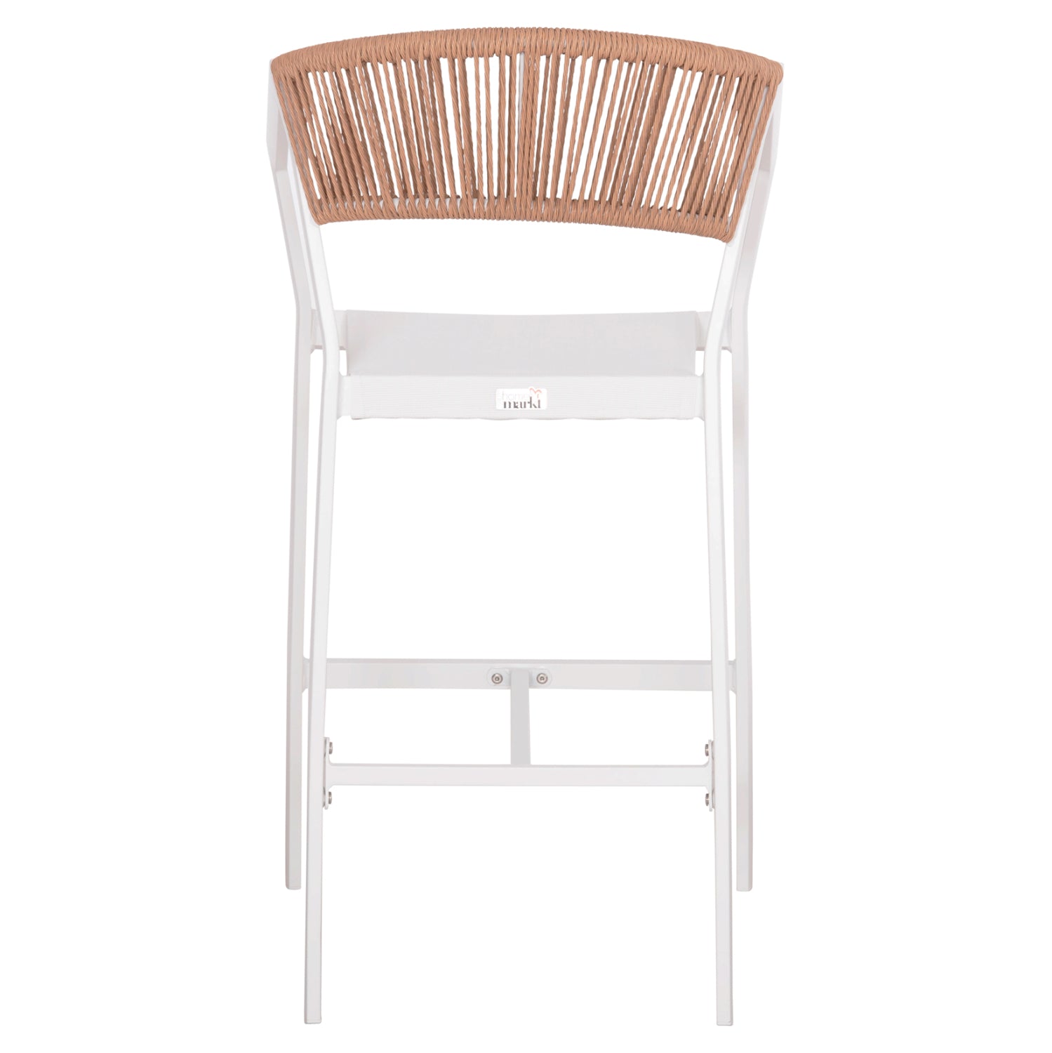 ΣΚΑΜΠΟ ΑΛΟΥΜΙΝΙΟΥ MIRI HM5892.12 ΜΕΣΑΙΟΥ ΥΨΟΥΣ RATTAN & TEXTLINE ΛΕΥΚΟ ΜΠΕΖ 55x56,5x99Y