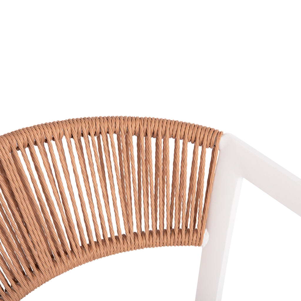 ΣΚΑΜΠΟ ΑΛΟΥΜΙΝΙΟΥ MIRI HM5892.12 ΜΕΣΑΙΟΥ ΥΨΟΥΣ RATTAN & TEXTLINE ΛΕΥΚΟ ΜΠΕΖ 55x56,5x99Y