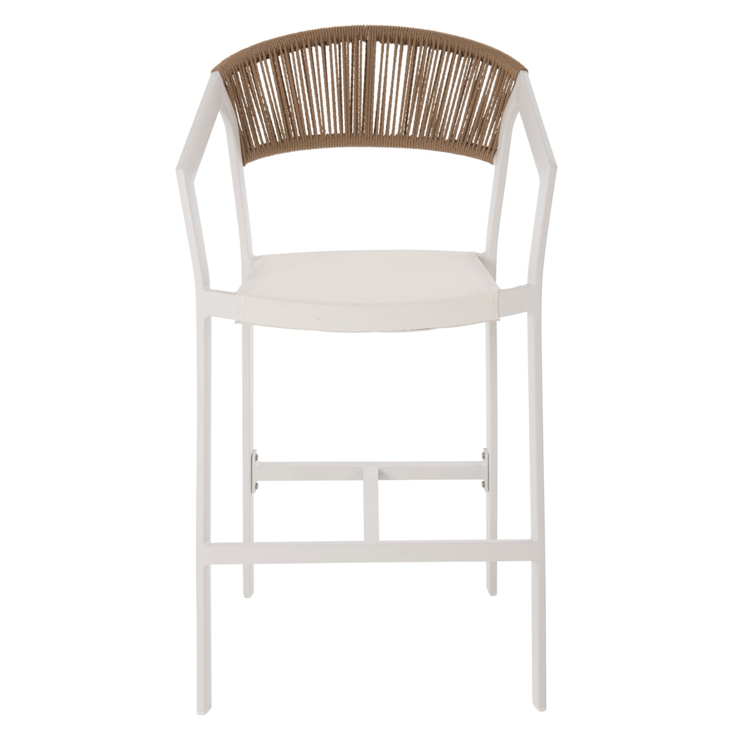 ΣΚΑΜΠΟ ΑΛΟΥΜΙΝΙΟΥ MIRI ΛΕΥΚΟ HM5892.32 ΜΕΣ. ΥΨΟΥΣ-ΜE RATTAN & TEXTILENE 57x57x99,5Yεκ.