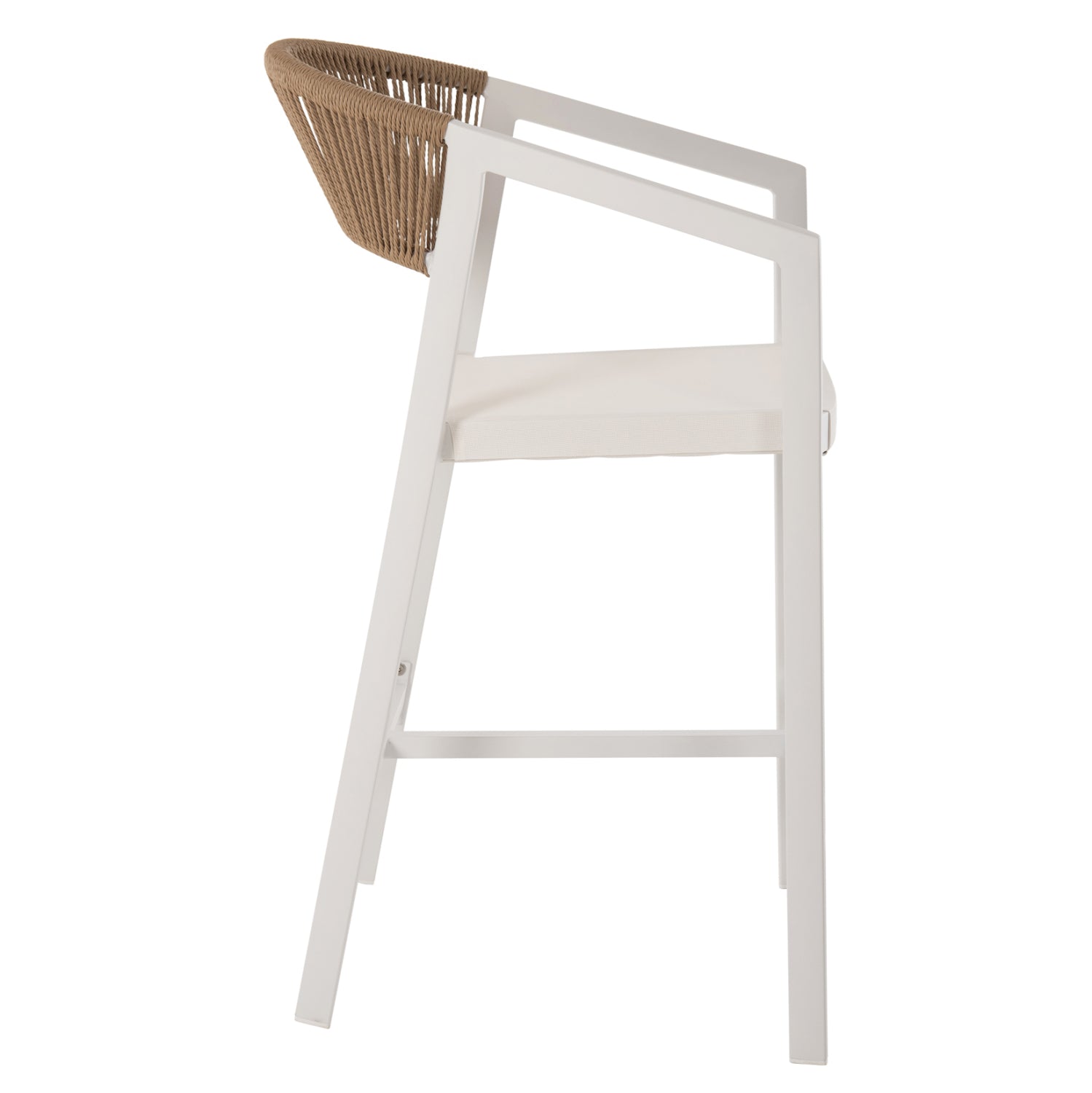 ΣΚΑΜΠΟ ΑΛΟΥΜΙΝΙΟΥ MIRI ΛΕΥΚΟ HM5892.32 ΜΕΣ. ΥΨΟΥΣ-ΜE RATTAN & TEXTILENE 57x57x99,5Yεκ.