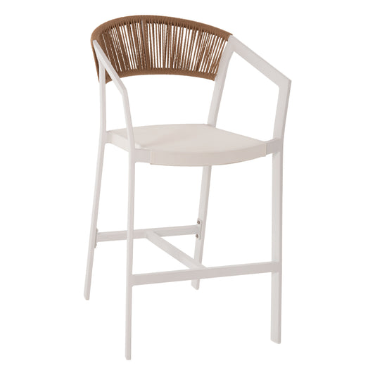 ΣΚΑΜΠΟ ΑΛΟΥΜΙΝΙΟΥ MIRI ΛΕΥΚΟ HM5892.32 ΜΕΣ. ΥΨΟΥΣ-ΜE RATTAN & TEXTILENE 57x57x99,5Yεκ.