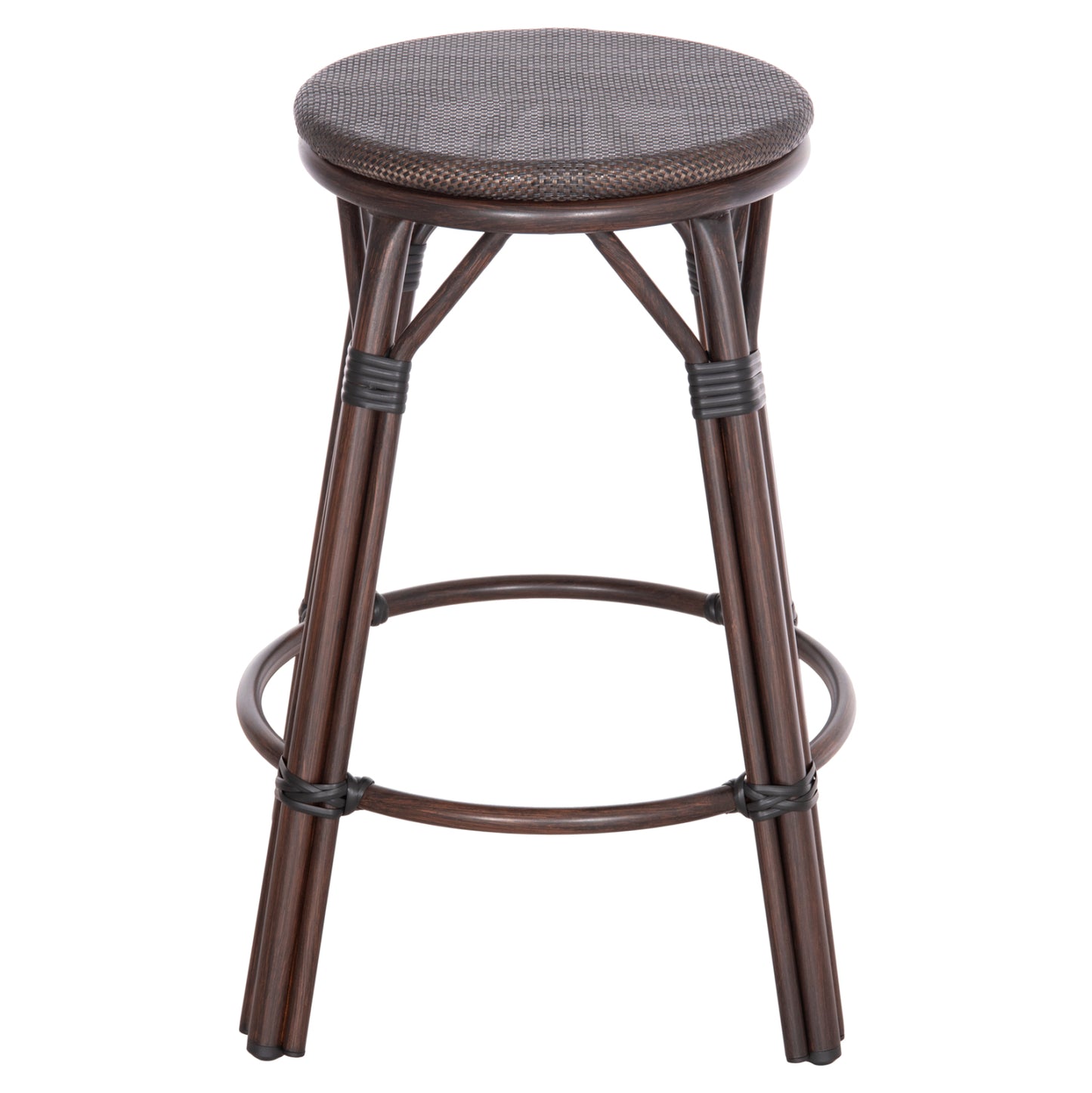 ΣΚΑΜΠΟ ΑΛΟΥΜΙΝΙΟΥ ΜΕΣ.ΥΨΟΥΣ CHINO HM6286.01 BAMBOO LOOK & TEXTILENE ΚΑΦΕ 43x43x65Υεκ