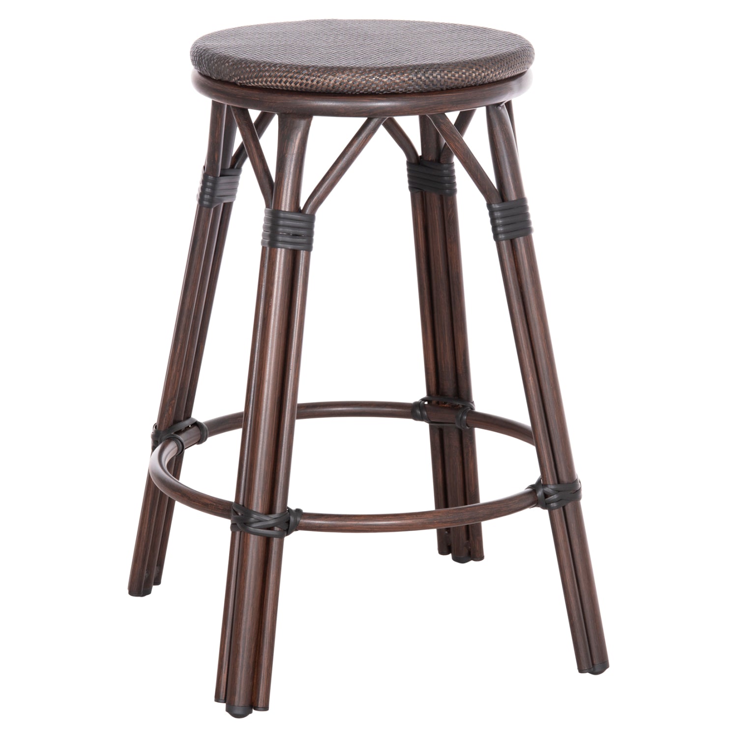 ΣΚΑΜΠΟ ΑΛΟΥΜΙΝΙΟΥ ΜΕΣ.ΥΨΟΥΣ CHINO HM6286.01 BAMBOO LOOK & TEXTILENE ΚΑΦΕ 43x43x65Υεκ