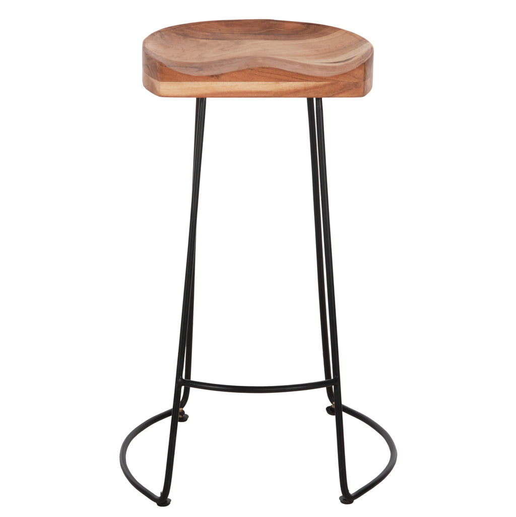 ΣΚΑΜΠΟ BAR ELEANOR HM8363.11 ΜΑΣΙΦ ΞΥΛΟ ΑΚΑΚΙΑΣ-ΜΕΤΑΛΛΟ 50x43x78Υεκ.