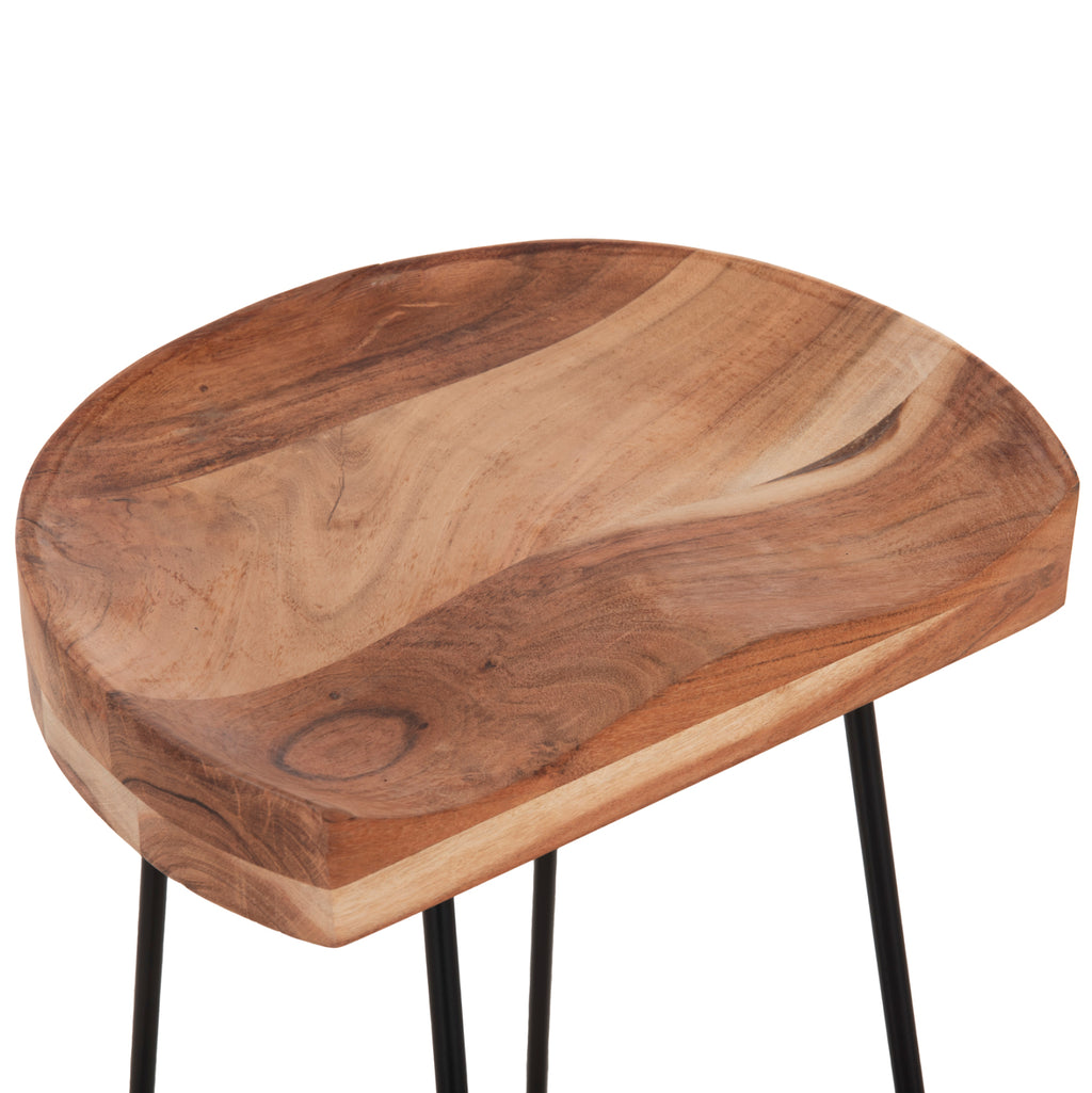 ΣΚΑΜΠΟ BAR ELEANOR HM8363.11 ΜΑΣΙΦ ΞΥΛΟ ΑΚΑΚΙΑΣ-ΜΕΤΑΛΛΟ 50x43x78Υεκ.