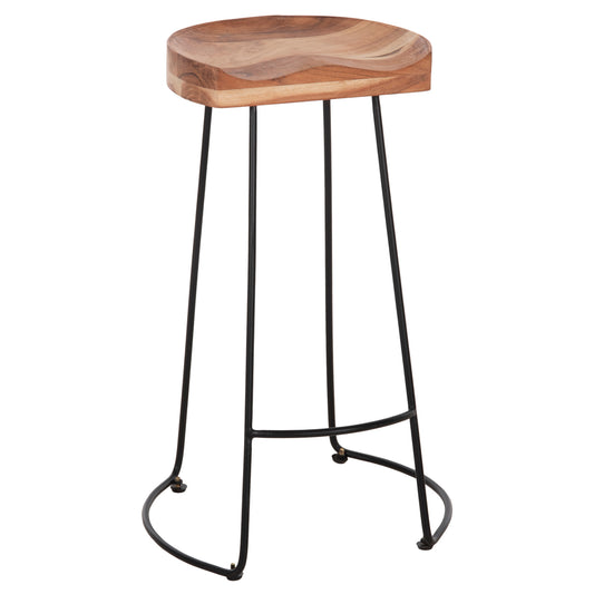 ΣΚΑΜΠΟ BAR ELEANOR HM8363.11 ΜΑΣΙΦ ΞΥΛΟ ΑΚΑΚΙΑΣ-ΜΕΤΑΛΛΟ 50x43x78Υεκ.