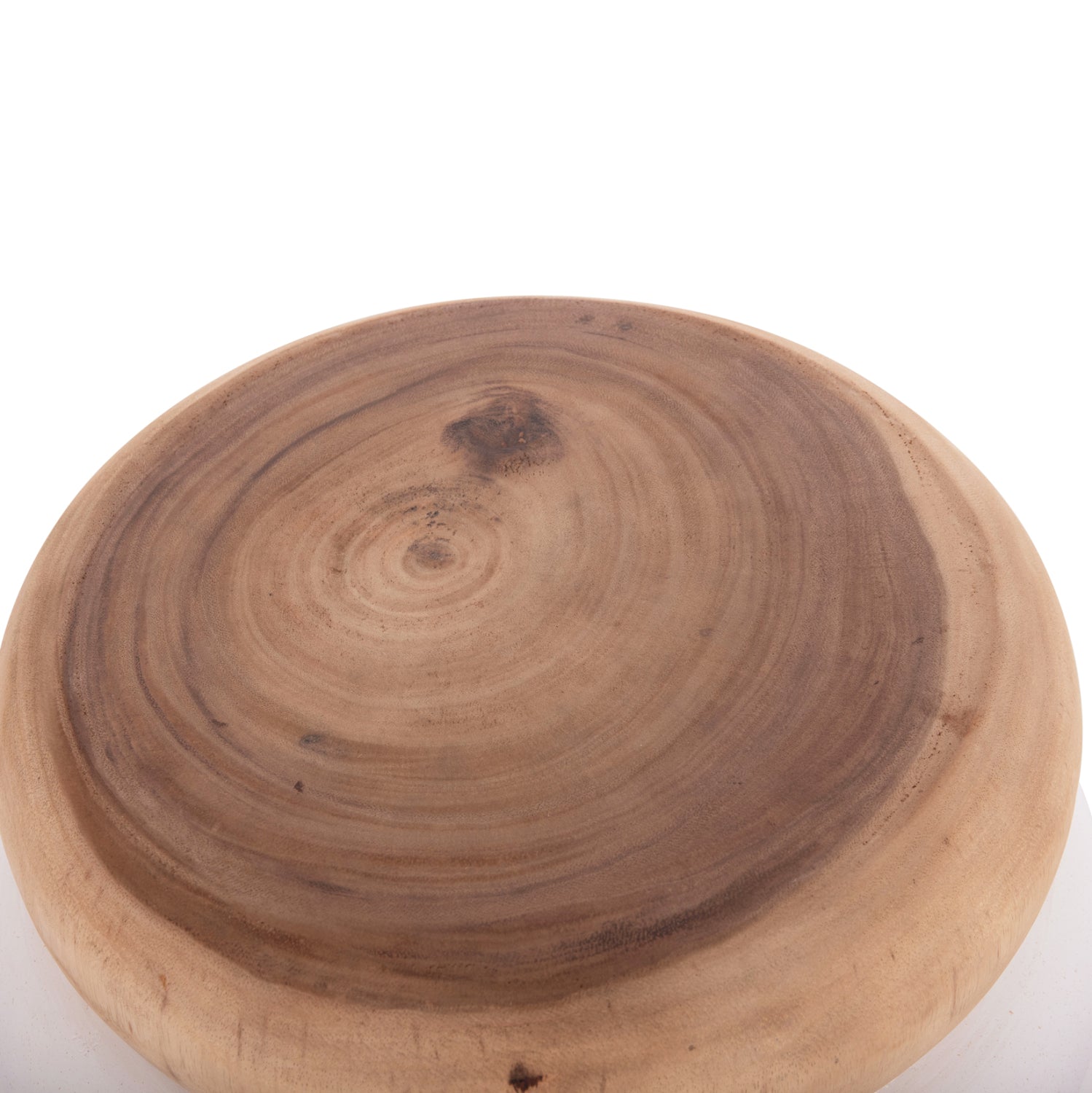 ΣΚΑΜΠΟ PUFFAT HM18172.02 FIBER CEMENT ΛΕΥΚΟ- ΞΥΛΟ TEAK TOP Φ45x46Υεκ.