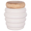ΣΚΑΜΠΟ PUFFAT HM18172.02 FIBER CEMENT ΛΕΥΚΟ- ΞΥΛΟ TEAK TOP Φ45x46Υεκ.