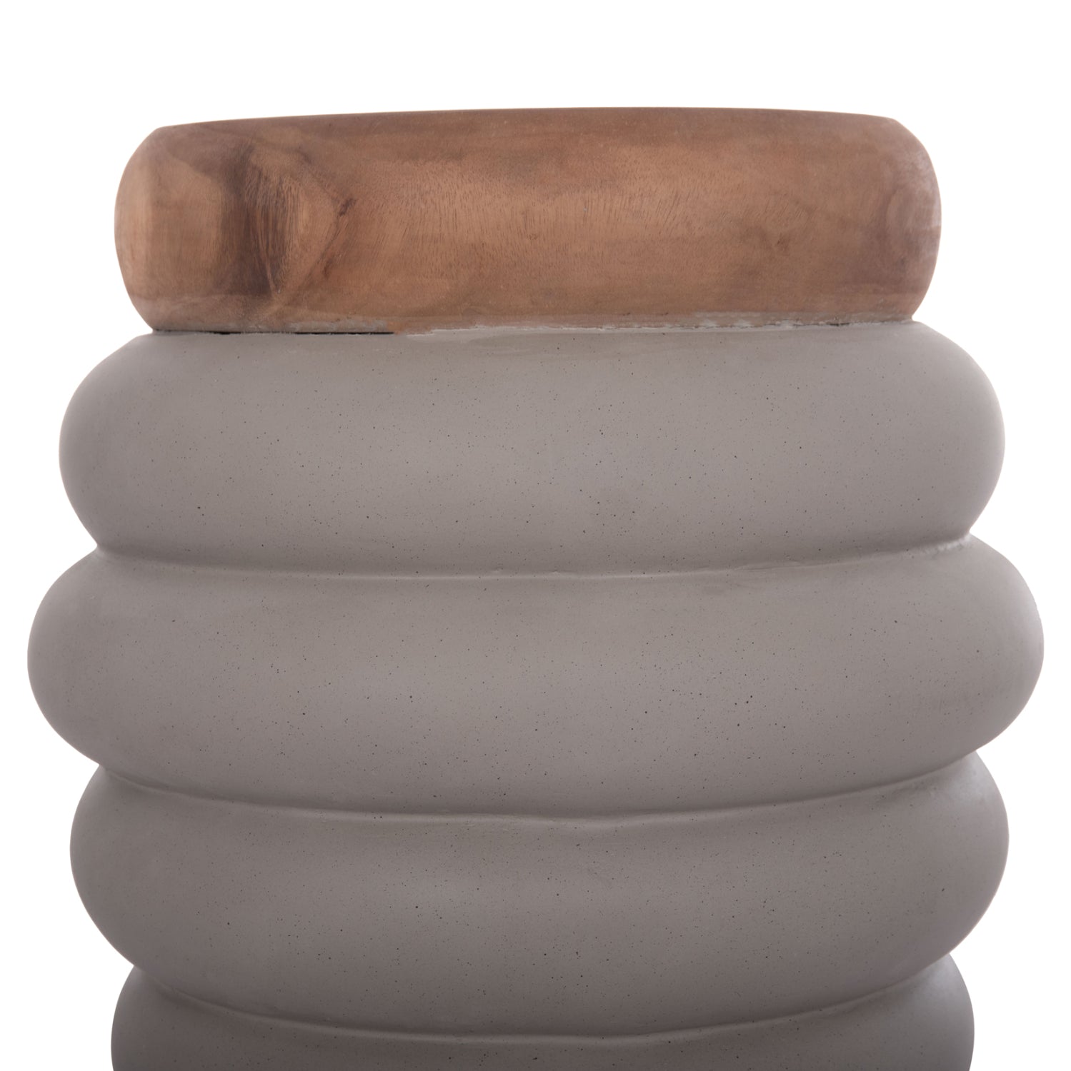 ΣΚΑΜΠΟ PUFFAT HM18172.03 FIBER CEMENT ΓΚΡΙ- ΞΥΛΟ TEAK TOP Φ45x46Υεκ.