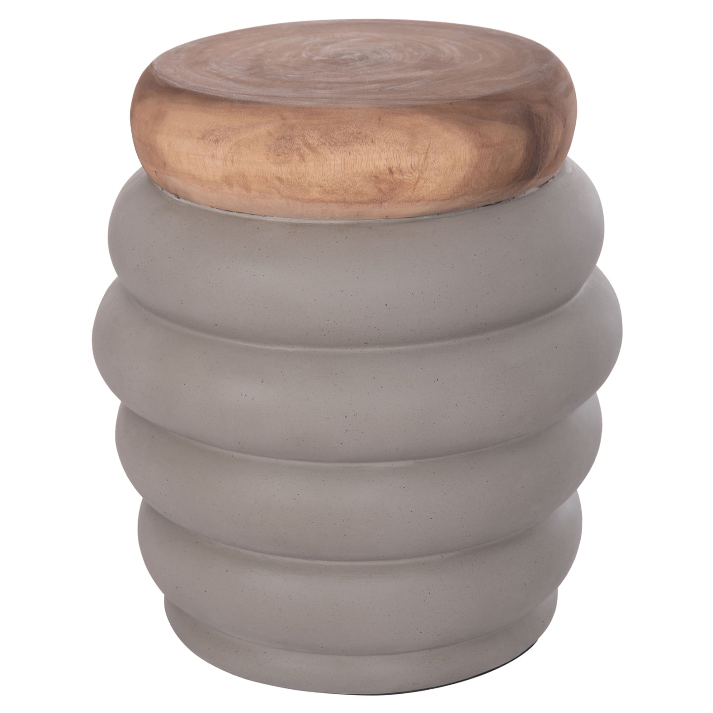 ΣΚΑΜΠΟ PUFFAT HM18172.03 FIBER CEMENT ΓΚΡΙ- ΞΥΛΟ TEAK TOP Φ45x46Υεκ.