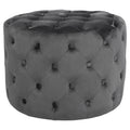 ΣΚΑΜΠΟ KASSIE  ΓΚΡΙ ΒΕΛΟΥΔΟ ΤΥΠΟΥ CHESTERFIELD HM8406.01 Φ60x43Υ εκ.