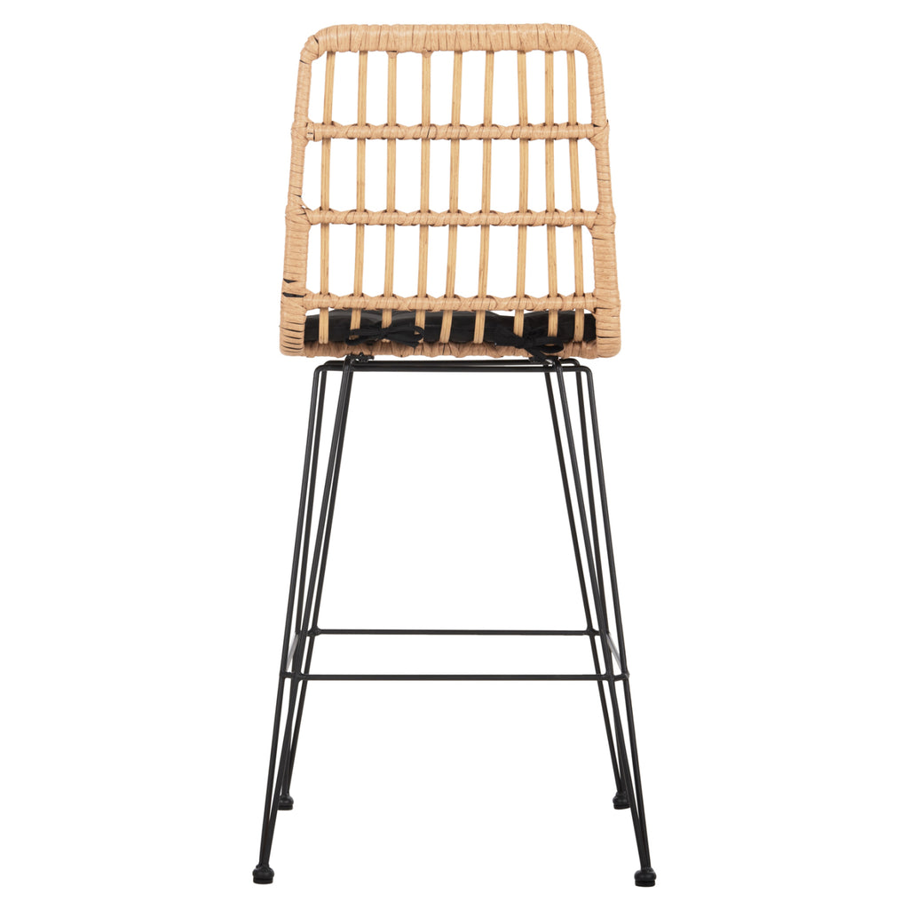 ΣΚΑΜΠΟ ΜΕΣ.ΥΨΟΥΣ ALLEGRA HM5643.11 ΜΕΤΑΛΛΟ&ΜΑΞΙΛΑΡΙ ΜΑΥΡΟ-WICKER ΜΠΕΖ 50x55x103Υεκ.