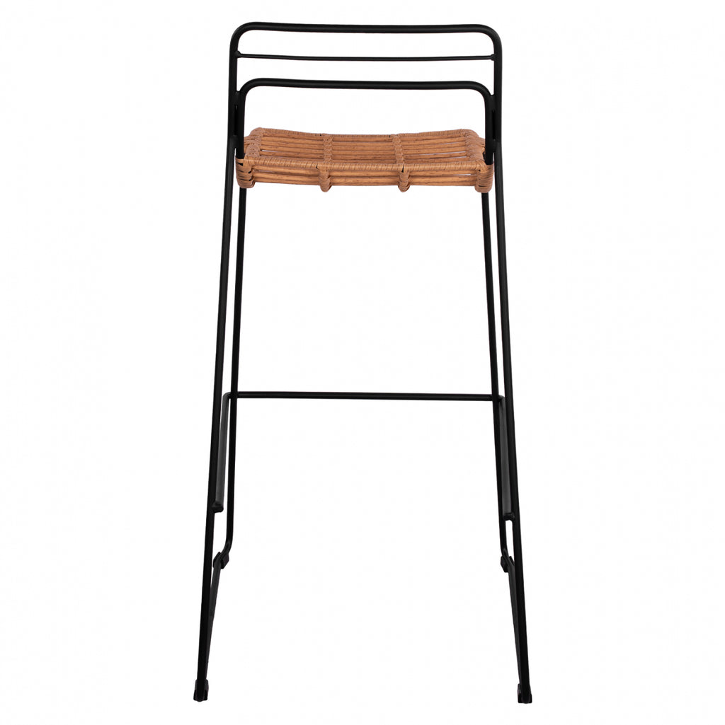 ΣΚΑΜΠΟ ΜΕΤΑΛΛΙΚΟ ALLEGRA HM5642 ΜΕ WICKER ΣΕ ΜΠΕΖ ΑΠΟΧΡΩΣΗ 48x53x100 εκ.