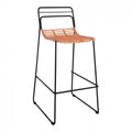 ΣΚΑΜΠΟ ΜΕΤΑΛΛΙΚΟ ALLEGRA HM5642 ΜΕ WICKER ΣΕ ΜΠΕΖ ΑΠΟΧΡΩΣΗ 48x53x100 εκ.