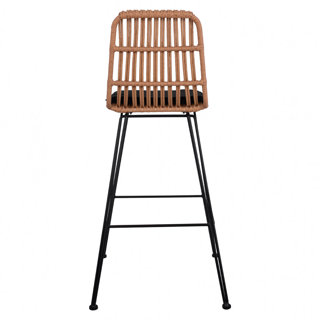 ΣΚΑΜΠΟ ΜΕΤΑΛΛΙΚΟ ΜΕ ΜΑΞΙΛΑΡΙ ALLEGRA HM5452 ΜΕ WICKER ΣΕ ΜΠΕΖ ΑΠΟΧΡΩΣΗ 56x60x109 εκ.