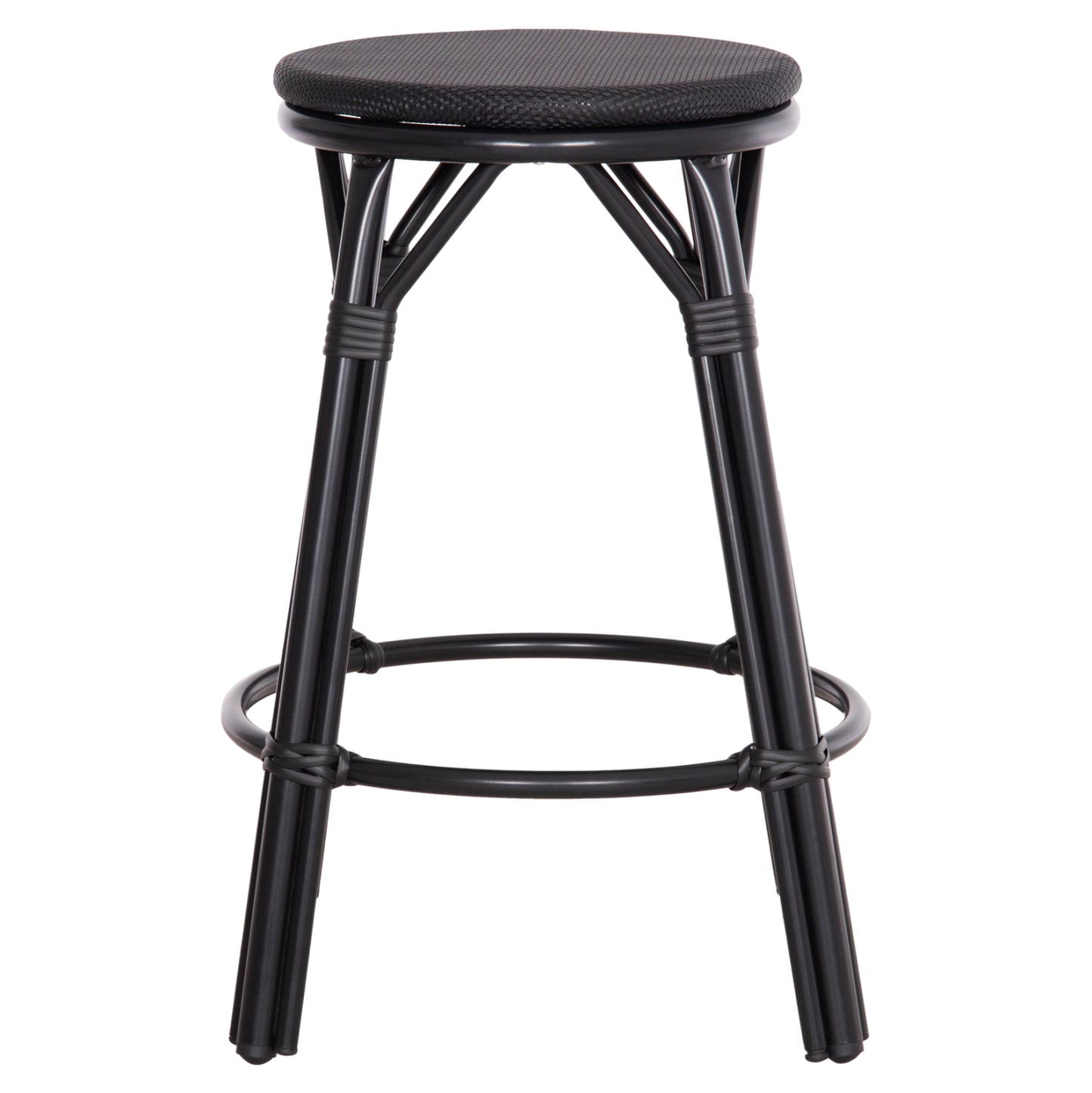 ΣΚΑΜΠΟ ΜΠΑΡ ΑΛΟΥΜΙΝΙΟΥ ΜΕΣΑΙΟΥ ΥΨΟΥΣ CHINO HM6286.02 BAMBOO LOOK & TEXTILENE ΜΑΥΡΟ 43x43x65Υεκ