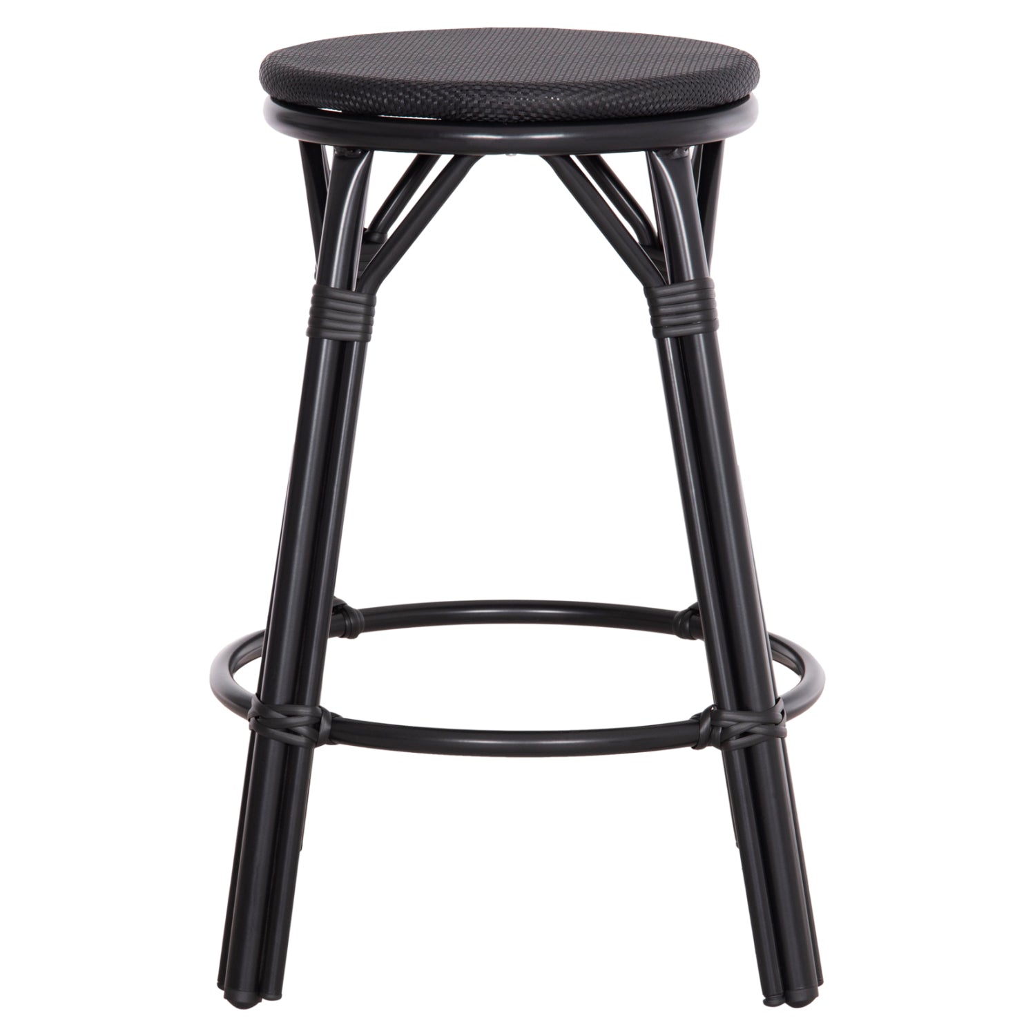 ΣΚΑΜΠΟ ΜΠΑΡ ΑΛΟΥΜΙΝΙΟΥ ΜΕΣΑΙΟΥ ΥΨΟΥΣ CHINO HM6286.02 BAMBOO LOOK & TEXTILENE ΜΑΥΡΟ 43x43x65Υεκ