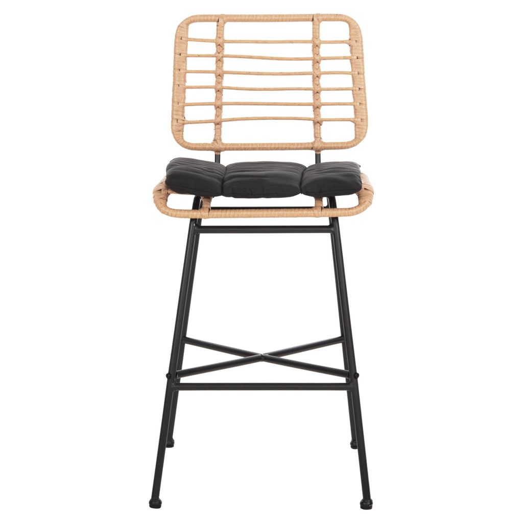 ΣΚΑΜΠΟ ΜΠΑΡ ΜΕΣ.ΥΨΟΥΣ ALLEGRA HM5709.11 ΜΕΤΑΛΛΟ&ΜΑΞΙΛΑΡΙ ΜΑΥΡΟ-WICKER ΜΠΕΖ 46x46x99Υεκ