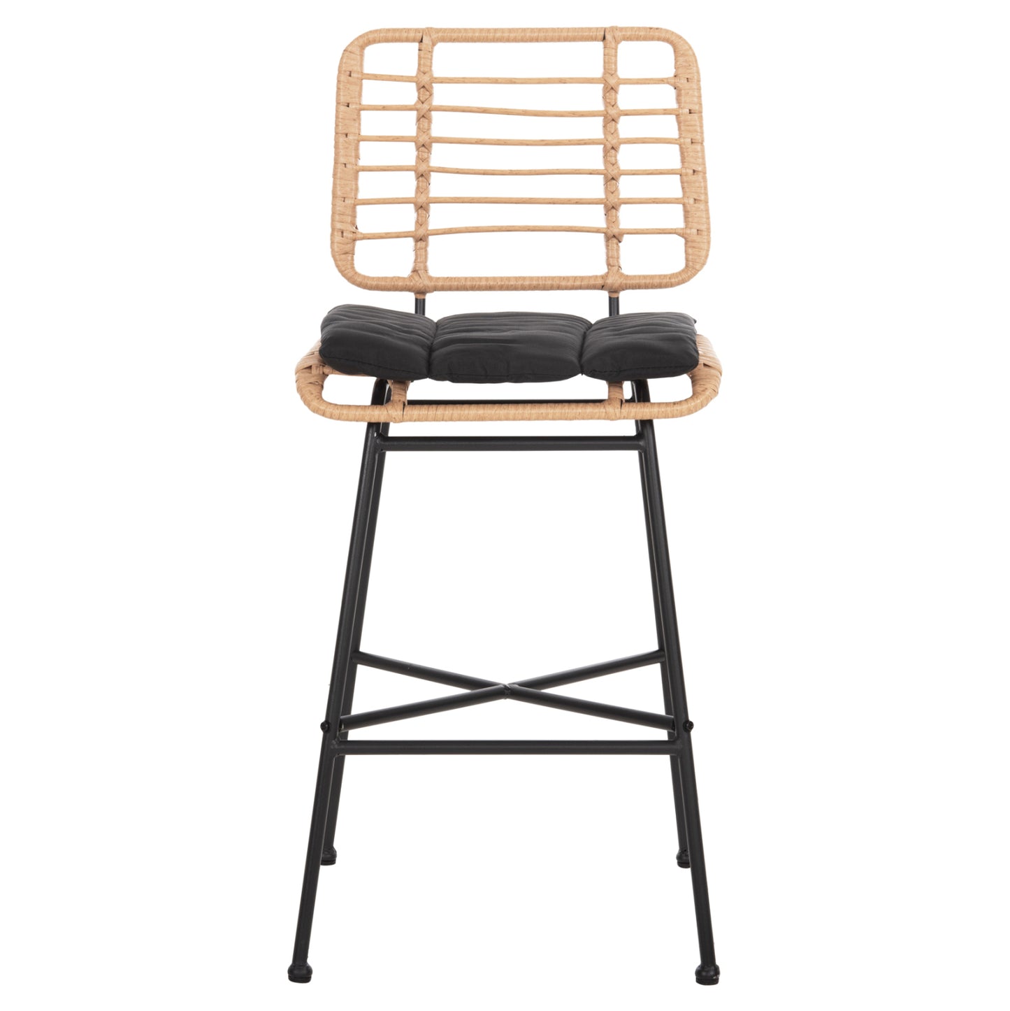 ΣΚΑΜΠΟ ΜΠΑΡ ΜΕΣ.ΥΨΟΥΣ ALLEGRA HM5709.11 ΜΕΤΑΛΛΟ&ΜΑΞΙΛΑΡΙ ΜΑΥΡΟ-WICKER ΜΠΕΖ 46x46x99Υεκ