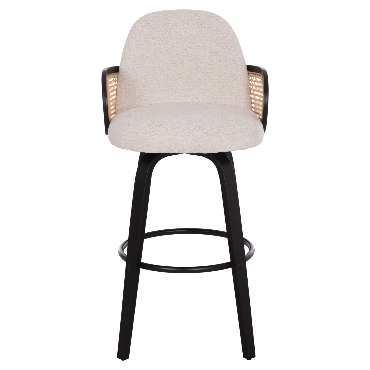 ΣΚΑΜΠΟ ΜΠΑΡ ΠΕΡΙΣΤΡΕΦΟΜΕΝΟ BECKER HM18251.02 PLYWOOD ΜΑΥΡΟ--ΕΚΡΟΥ ΥΦΑΣΜΑ 50x52x100Υ