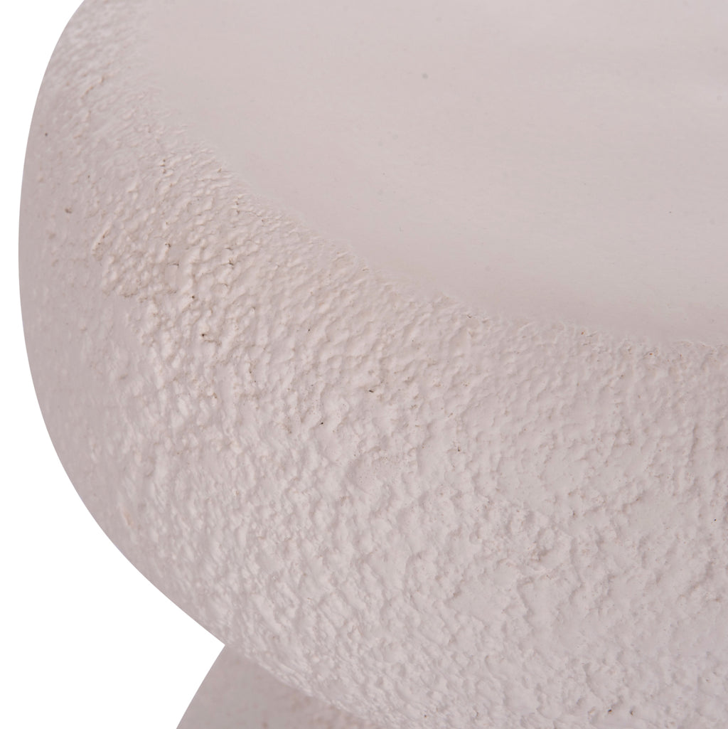 ΣΚΑΜΠΟ ΣΤΡΟΓΓΥΛΟ INTERON HM18171.02 FIBER CEMENT ΣΕ ΛΕΥΚΟ--Φ34x39Υεκ.