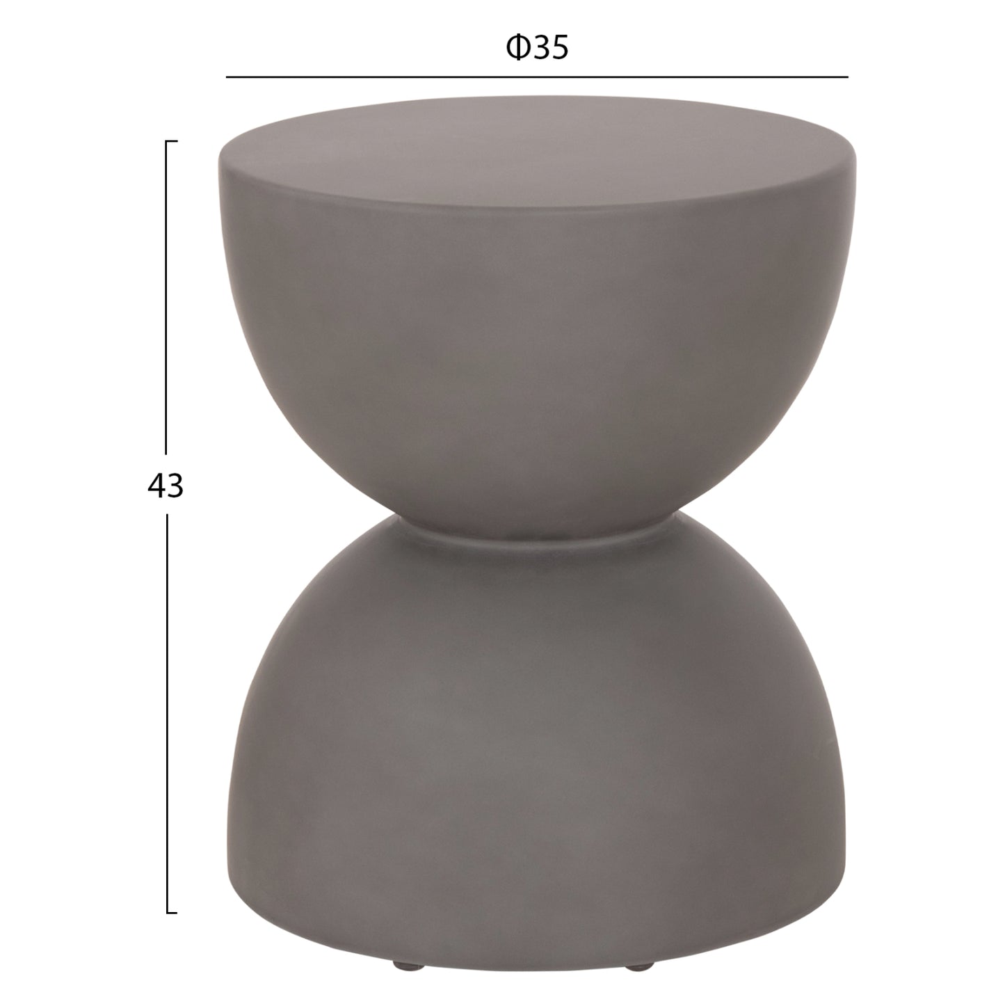 ΣΚΑΜΠΟ ΣΤΡΟΓΓΥΛΟ FIBER CEMENT ZINI HM6580.01 ΣΕ ΓΚΡΙ Φ36x45Υεκ