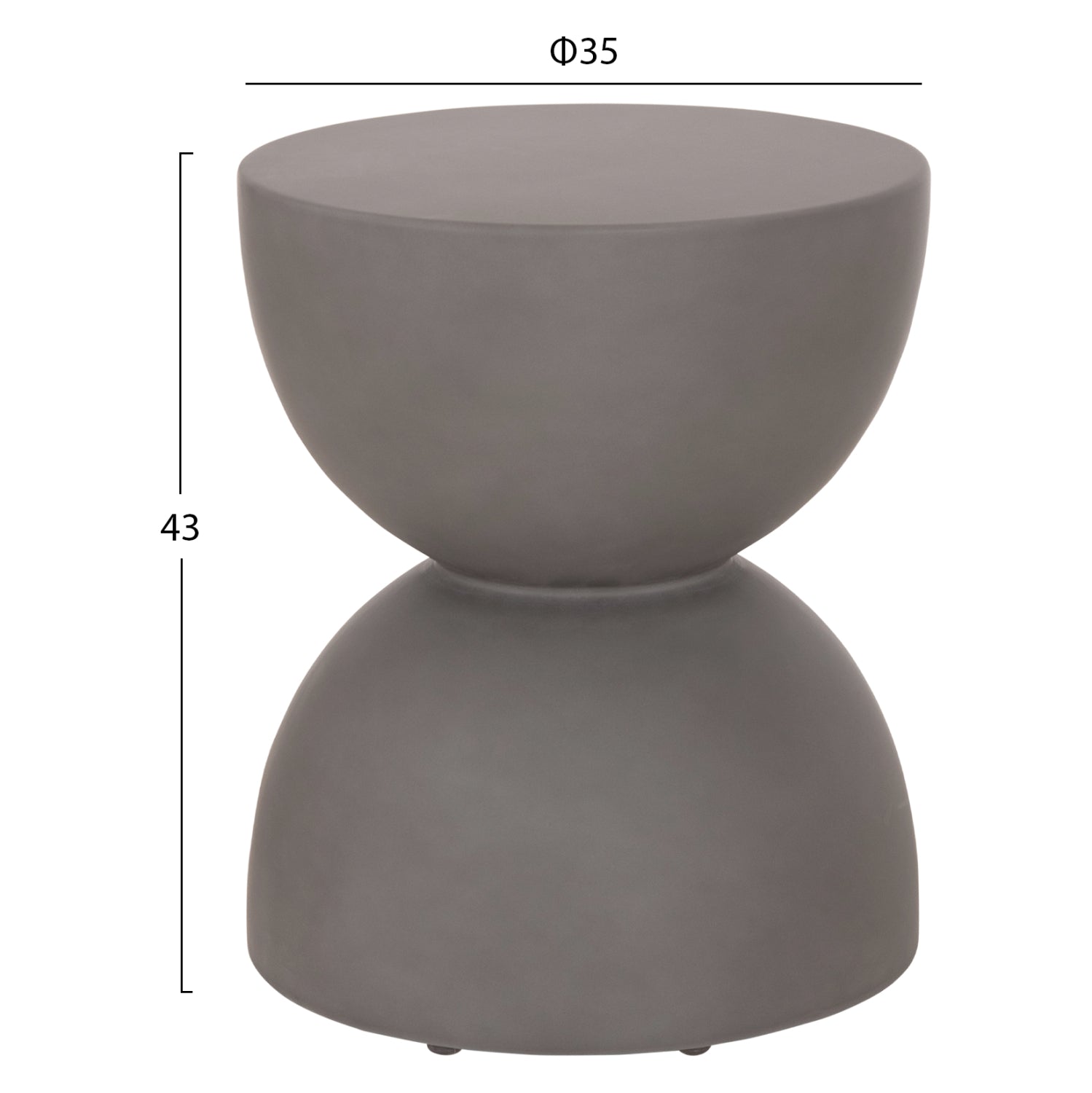 ΣΚΑΜΠΟ ΣΤΡΟΓΓΥΛΟ FIBER CEMENT ZINI HM6580.01 ΣΕ ΓΚΡΙ Φ36x45Υεκ